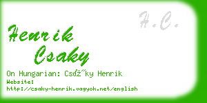 henrik csaky business card